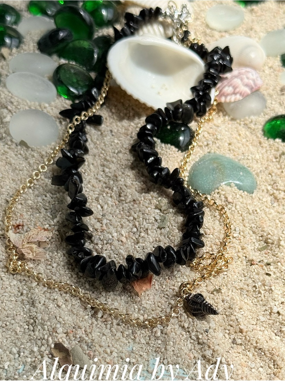 Pink and Turquoise Beaded Gemstone Necklace with SEASIDE Lobster Charms - Picture 7 of 13
